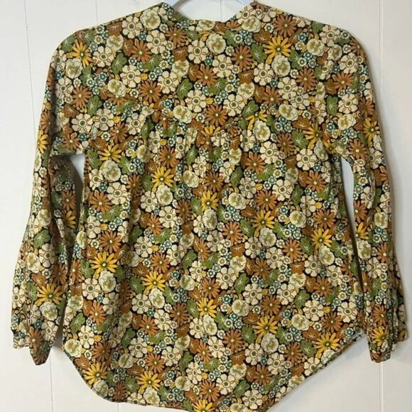 ZARA, size 10, youth girls button up 70’s floral print long sleeve shirt - Picture 2 of 7